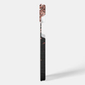 Custom Rose Gold Glitzer Black Sparkone Monogram iPhone Hülle (Linke Seite)