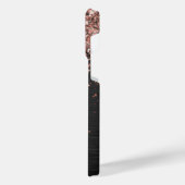 Custom Rose Gold Glitzer Black Sparkone Monogram iPhone Hülle (Linke Seite)