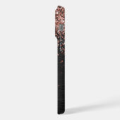 Custom Rose Gold Glitzer Black Sparkone Monogram iPhone Hülle (Linke Seite)
