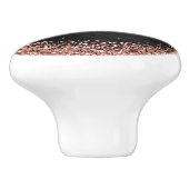 Custom Rose Gold Glitzer Black Sparkone Monogram Keramikknauf (Seitenansicht)
