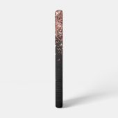 Custom Rose Gold Glitzer Black Sparkone Monogram Samsung Galaxy Hülle (Linke Seite)