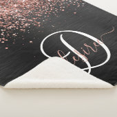 Custom Rose Gold Glitzer Black Sparkone Monogram Sherpadecke (3/4)