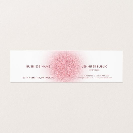 Custom Rose Gold Glitzer Look Modernes Elegantes Visitenkarten (Innenseite Aufgefaltet)