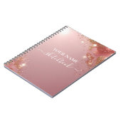 Custom Rose Gold Glitzer Notebook - Elegante Spark Notizblock (Linke Seite)