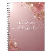 Custom Rose Gold Glitzer Notebook - Elegante Spark Notizblock (Vorderseite)