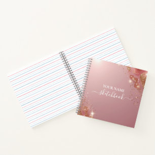 Custom Rose Gold Glitzer Notebook - Elegante Spark Notizblock