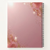 Custom Rose Gold Glitzer Notebook - Elegante Spark Notizblock (Rückseite)