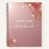 Custom Rose Gold Glitzer Notebook - Elegante Spark Notizblock (Vorderseite)