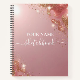 Custom Rose Gold Glitzer Notebook - Elegante Spark Notizblock