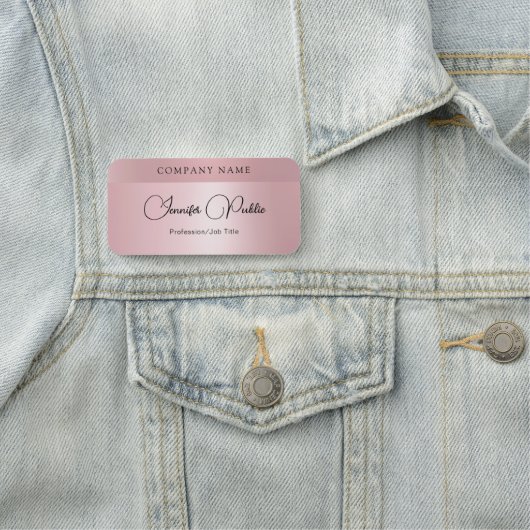 Custom Rose Gold Moderne elegante Typografie Scrip Namensschild (Beispiel)