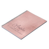 Custom Rose Gold Monogram Academy Year School Notizblock (Linke Seite)