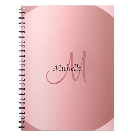 Custom Rose Gold Monogram Elegant Moderne Notizblock (Vorderseite)