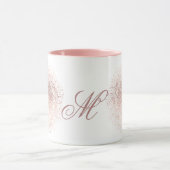 Custom Rose Gold Snowflake Weihnachtskaffee Tasse (Zentrum)