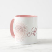 Custom Rose Gold Snowflake Weihnachtskaffee Tasse (Vorderseite Links)