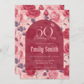 Custom Rose Themed Wife’S Birthday Einladung (Vorne/Hinten)