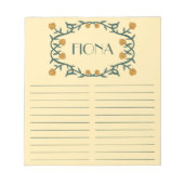 CUSTOM Rose Wreath Lebensmittelgeschäft Anreise Notizblock (Vorderseite)