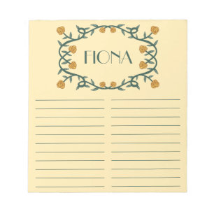 CUSTOM Rose Wreath Lebensmittelgeschäft Anreise Notizblock