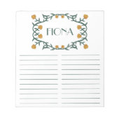 CUSTOM Rose Wreath Lebensmittelgeschäft Anreise Notizblock (Vorderseite)