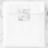 Custom Rosegold Marble Elegant Moderne Leere Trend Quadratischer Aufkleber (Tasche)