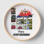 Custom Rosh Hashanah 8 Foto Collage Uhr (Vorderseite)