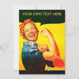 Custom Rosie the Riveter Vintag Gesichtsausdruck i Einladung