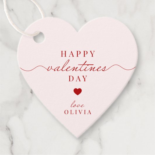 Custom rot rosa einfache VALENTINE'S DAY Geschenkm Geschenkanhänger (Vorderseite)