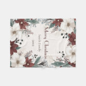 Custom Rot und Weiß Wasserfarbe Blumenfestival Fleecedecke (Vorderseite (Horizontal))