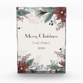 Custom Rot und Weiß Wasserfarbe Blumenfestival Fotoblock (Vorderseite)