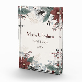 Custom Rot und Weiß Wasserfarbe Blumenfestival Fotoblock