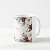 Custom Rot und Weiß Wasserfarbe Blumenfestival Kaffeetasse (VorderseiteRechts)