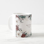 Custom Rot und Weiß Wasserfarbe Blumenfestival Kaffeetasse (Vorderseite Links)