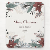 Custom Rot und Weiß Wasserfarbe Blumenfestival Mousepad (Vorne)