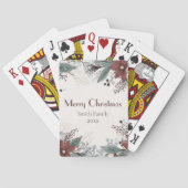 Custom Rot und Weiß Wasserfarbe Blumenfestival Spielkarten (Rückseite)