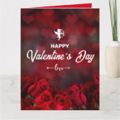 Custom Rote Rosen Cupid Romantische Trendy Valenti Karte (Vorderseite)
