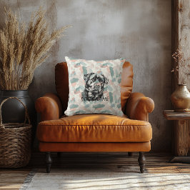 Custom Rottweiler Portrait Pillow Abstraktes Muste Kissen