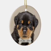 Custom Rottweiler Puppy Dog Foto Keramik Ornament (Rechts)