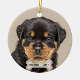 Custom Rottweiler Puppy Dog Foto Keramik Ornament
