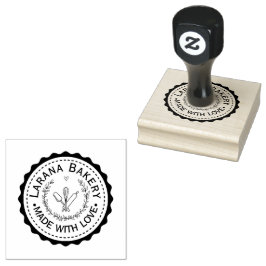 Custom Round Bakery Logo Stamp Gummistempel