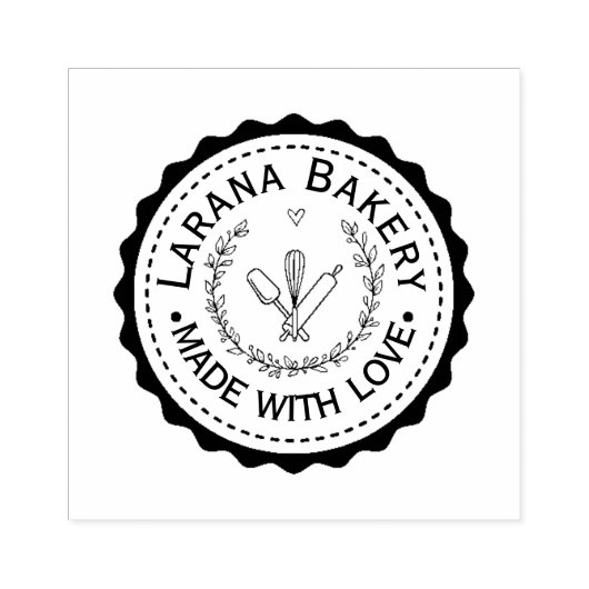 Custom Round Bakery Logo Stamp Gummistempel (Prägung)