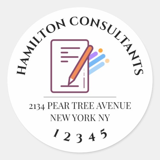 Custom Round Business Logo Sticker – Personalized (Vorderseite)