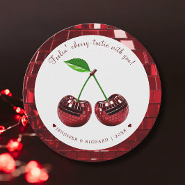 Custom Round Cherries Disco Feiertagskarte