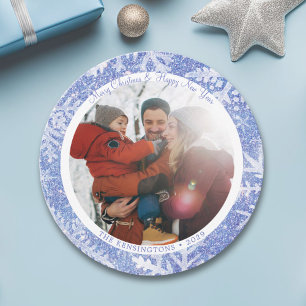 Custom Round Christmas Card mit Foto Feiertagskarte