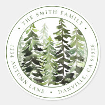 Custom Round Christmas Return Address Label