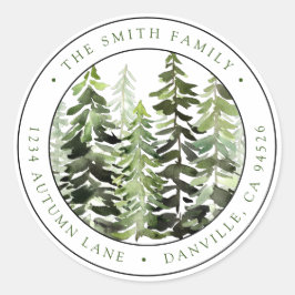 Custom Round Christmas Return Address Label Runder Aufkleber