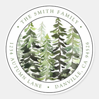 Custom Round Christmas Return Address Label Runder Aufkleber