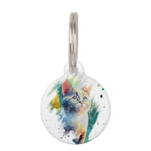 Custom Round Colorful Paint Pet ID Tag