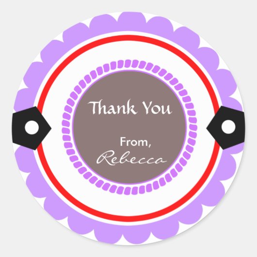 Custom Round Danke Stickers Geschenktasten (Vorderseite)