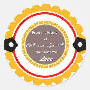Custom Round from the Kitchen of Stickers Geschenk