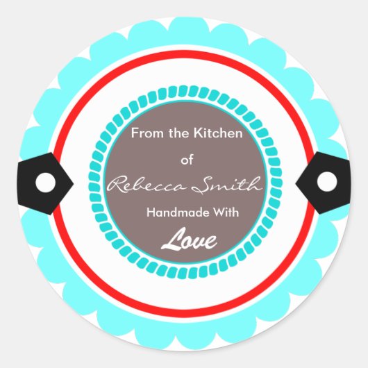 Custom Round from the Kitchen of Stickers Geschenk (Vorderseite)