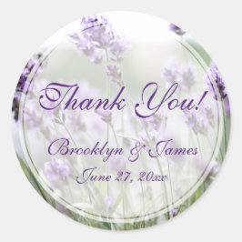 Custom Round Lavender Bohemische Wedding Stickers